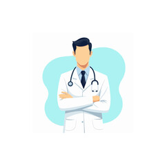 Confident Male Doctor in a White Coat with Stethoscope
