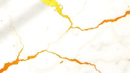Elegant White Marble Texture with Golden Veins
