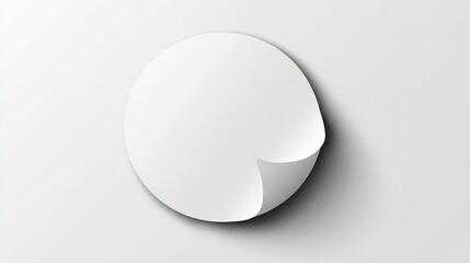 Vector round paper sticker template with bent edge. Isolated on transparent background. . Vector illustration, on white background