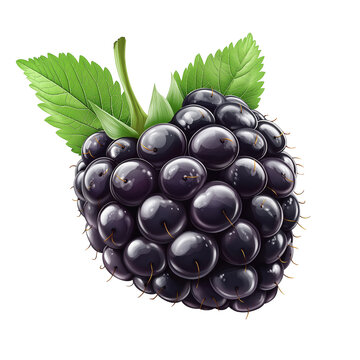 ripe blackberry green leaves white background clip art preview