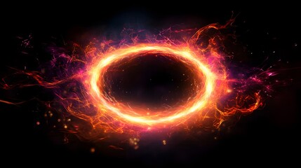 Fototapeta premium Fiery Ring of Energy Abstract Art Design