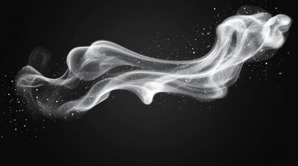 White smoke puff isolated on transparent black background.. Steam explosion special effect. Effective texture of steam, fog, cloud, smoke. Stock royalty free vector illustration. PNGon white backgroun