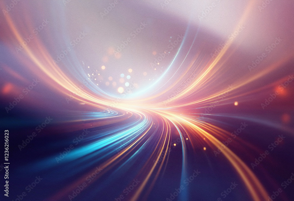 Poster abstract sci-fi background featuring a double exposure effect. swirling, vibrant light streaks creat