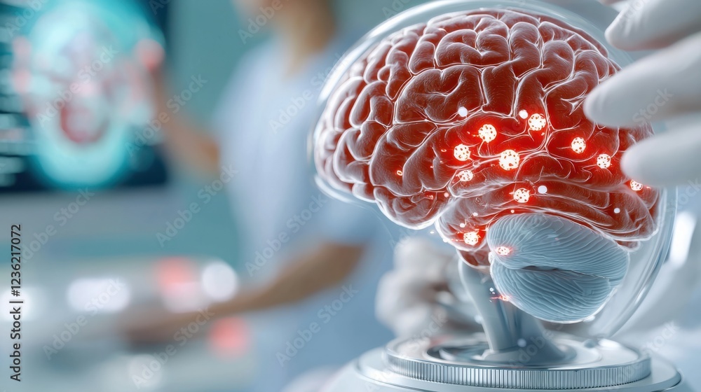 Poster cutting edge ai powered diagnostic tool meticulously interpreting and visualizing mri scans to provi