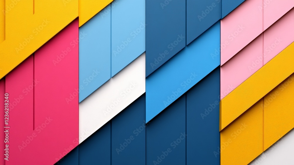 Poster Abstract Geometric Pattern: A vibrant abstract design featuring intersecting lines of vibrant hues, creating an eye-catching visual tapestry.