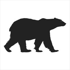 Polar Bear Walking Silhouette - Arctic Wildlife Animal Vector Art
