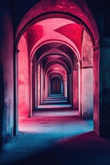 Naklejka premium Red Light at End of Hallway