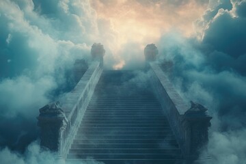Fototapeta premium Cloudy Sky Stairway
