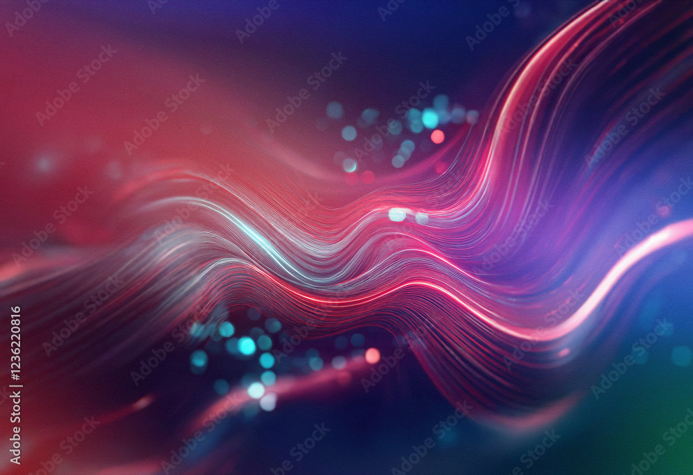 Fototapete abstract sci-fi background featuring a double exposure effect. vibrant red and blue light streaks cr