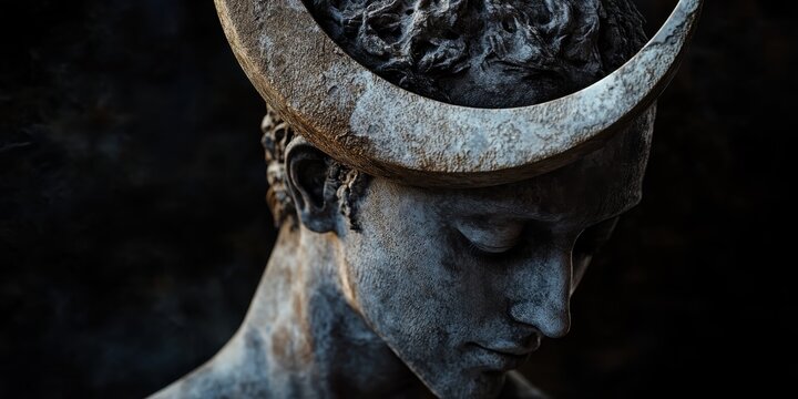 Serene Portrait of Iah, Moon God

