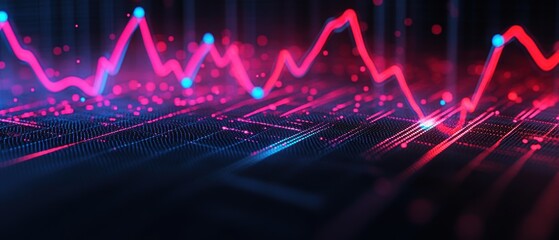 Stock market data visualization with upward trend and digital graph background, financial analysis, investment strategies, and technology-driven insights.