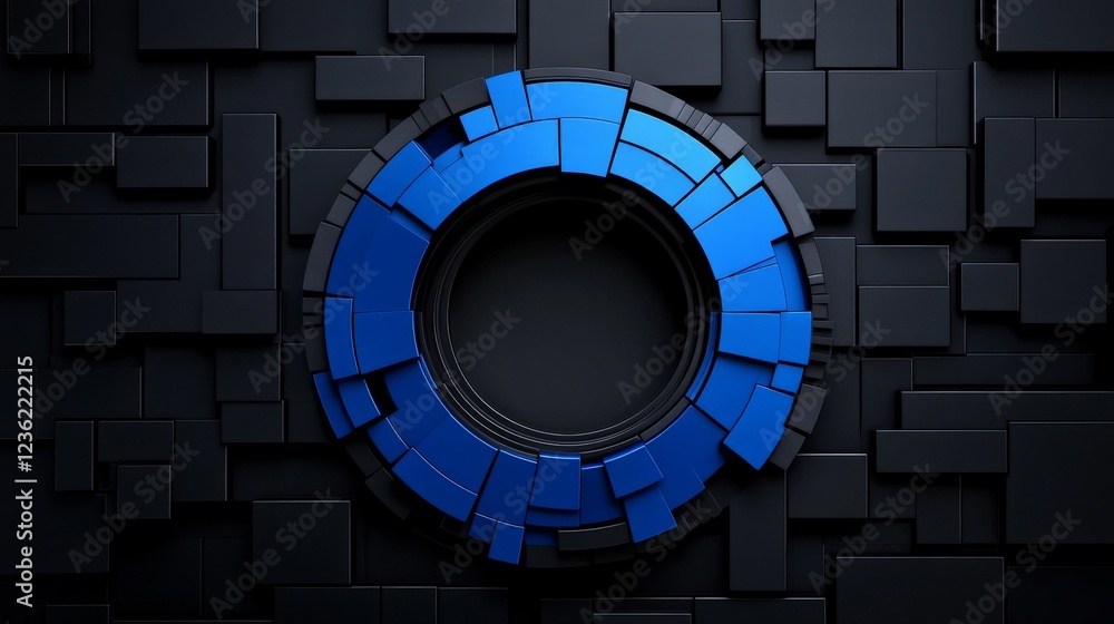 Poster abstract blue circle: a captivating abstract composition featuring a mesmerizing blue circle compose