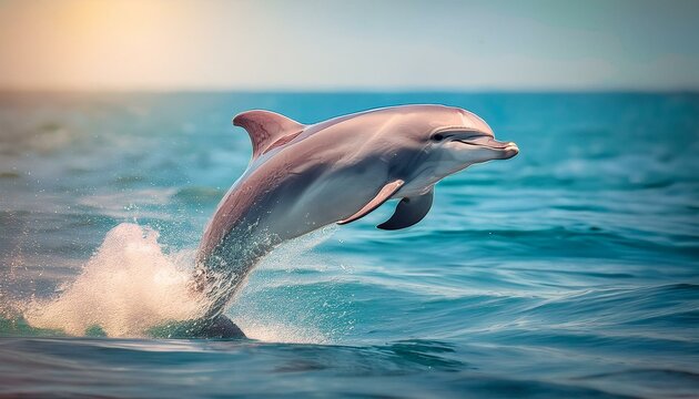 Springender Delfin inmitten des Meeres