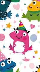 Fototapeta premium Happy Monsters Celebrate a Birthday Party