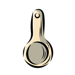 Sieve, spatula isolated on white background. for cooking, bulk. vector