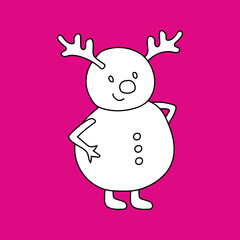 Doodle Winter Clipart: Cartoon Winter Clipart: Black and White Kawaii Winter Clipart