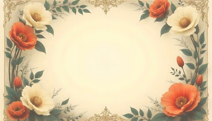 Vintage Aesthetic beautiful elegant Art nouveau Floral ornamental frame on soft copy space background modernism style illustration for wallpaper, presentation, design 