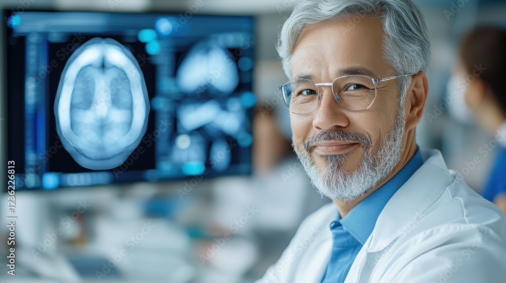 Poster doctors and systems working together to review and analyze medical imaging data such as x rays and b