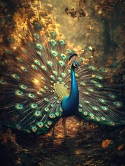 Obraz premium Peacock in Forest