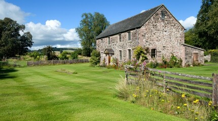 Obraz premium A barn conversion that combines original barn architecture with modern touches for a unique living space.