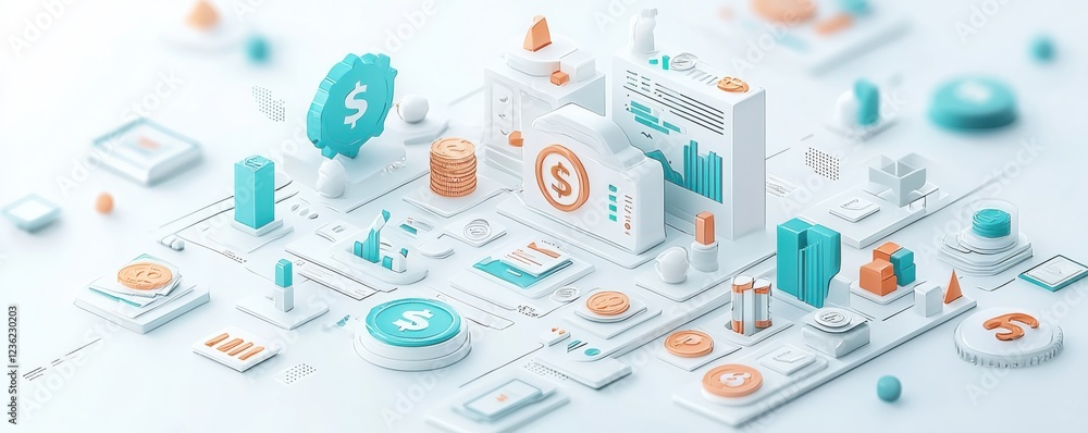 Aufkleber detailed set of business icons and infographic elements for visualizing financial data investment an