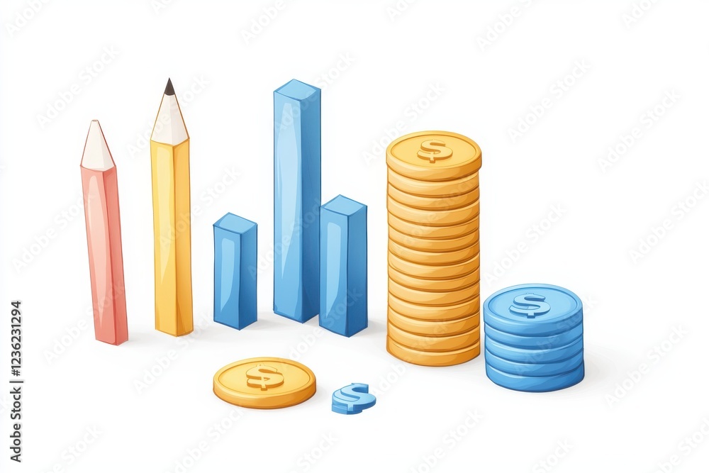 Poster financial report icon with capex extraction focused data visualization and analytics for business pe