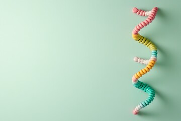 Colorful Spiral Candies on Mint Background