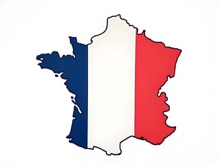 3D France Map and Flag Illustration