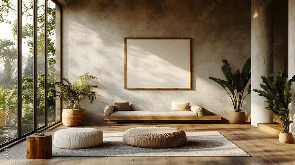 Aufkleber modern home interior a frame mockup displayed from various angles clean lines geometric decor and so