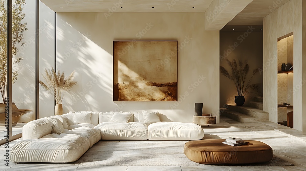 Aufkleber modern home interior a frame mockup displayed from various angles clean lines geometric decor and so