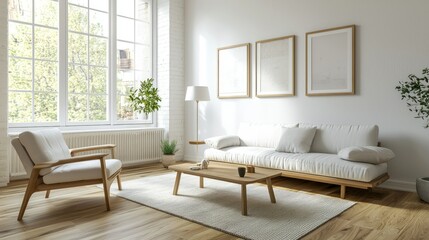 A newly remodeled basement with fresh paint, new floors, and modern furniture, showing the transformation.