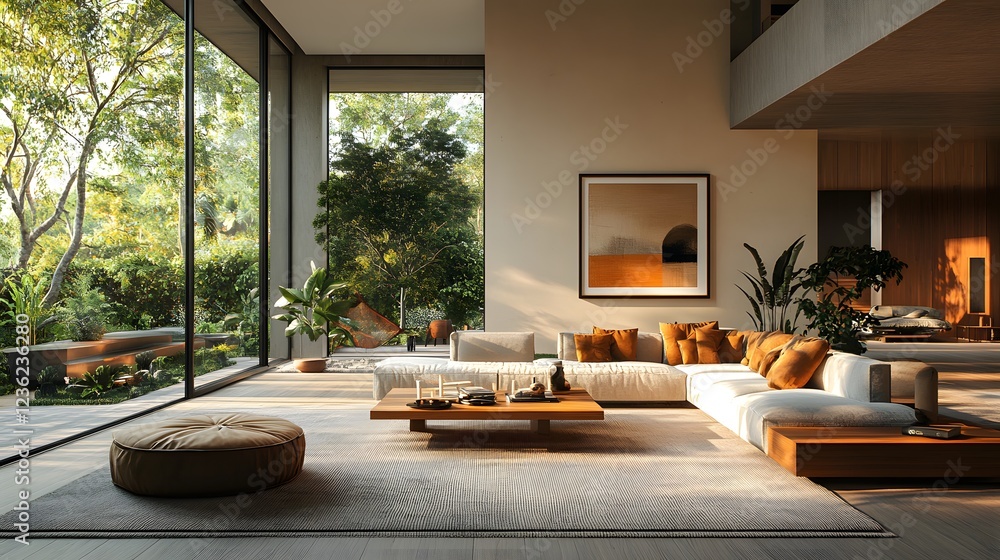 Aufkleber modern home interior a frame mockup displayed from various angles clean lines geometric decor and so