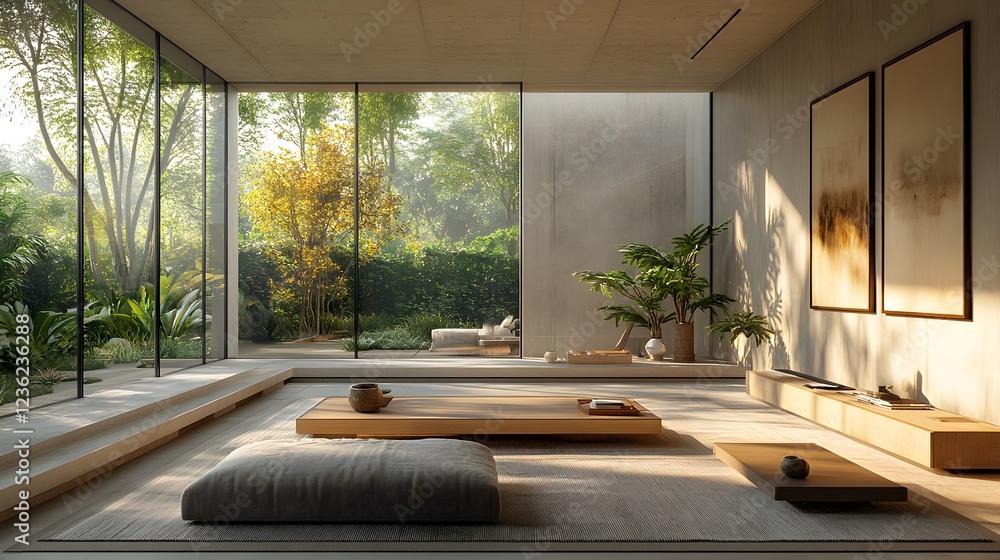 Aufkleber modern home interior a frame mockup displayed from various angles clean lines geometric decor and so