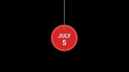 5 July hanging tag animation