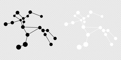 Centaurus constellation map set. Vector illustration.