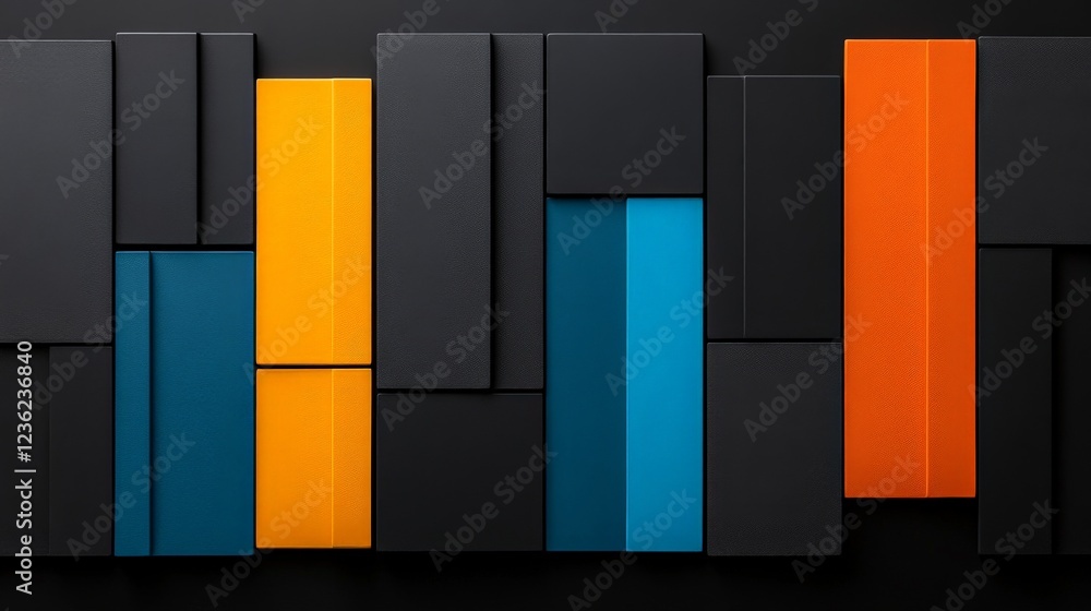 Aufkleber geometric abstract: a captivating abstract composition featuring a dynamic arrangement of rectangles