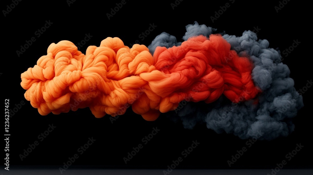 Poster abstract ink swirl: a vibrant and dynamic abstract image showcasing a mesmerizing swirl of orange an