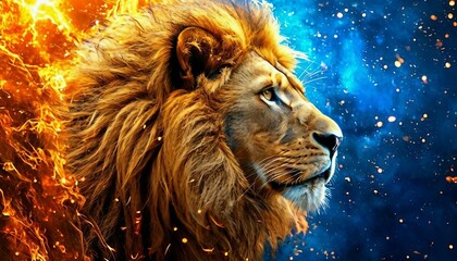 lion in the sun