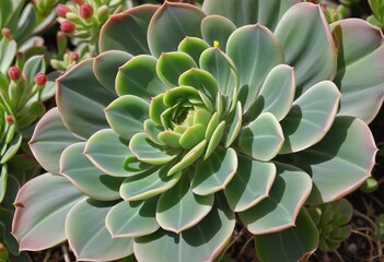 Obraz premium Vibrant Succulents and Cacti in a Lush Botanical Oasis
