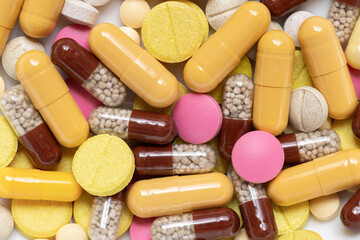 background of different pills and pills of medicines