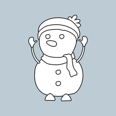 Doodle Winter Clipart: Kawaii Winter Clipart: Black & White Winter Graphics