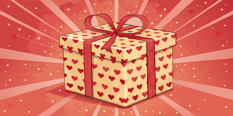 Obraz premium red gift box