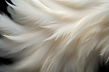 Fototapeta premium Close up of delicate, overlapping white feathers creating a soft, textured background