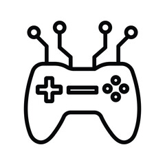 Ai Joystick line icon, vector, pixel perfect, illustrator file 
