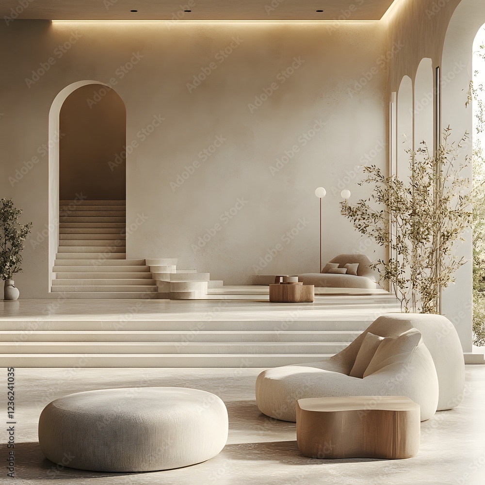 Poster multiple angles of frame mockup in a modern home interior the design features contemporary furniture