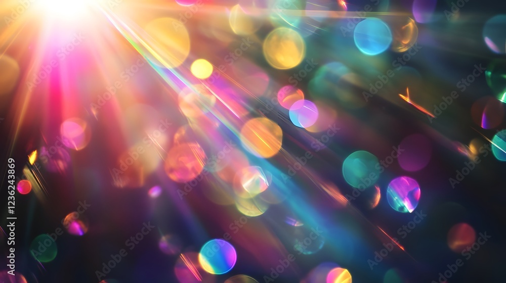 Aufkleber A mesmerizing background of shimmering iridescent lights and dazzling prismatic reflections creating a visually stunning and enchanting kaleidoscopic effect  This image evokes a sense of wonder magic