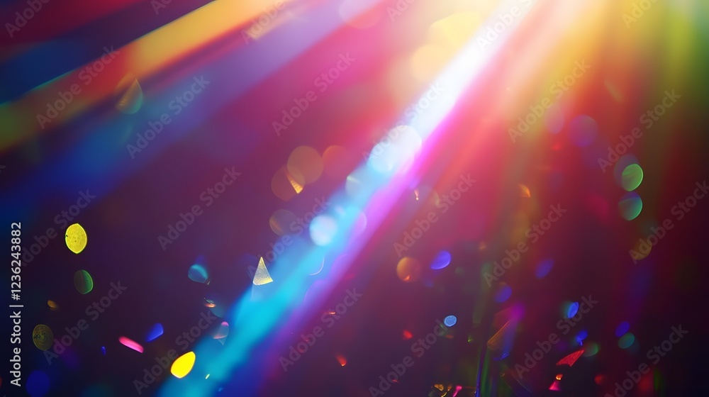 Aufkleber a stunning image of a vibrant multicolored beam of light radiating through the air creating a mesmer