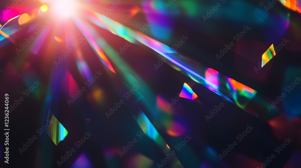Aufkleber Breathtaking abstract image showcasing a stunning prismatic light explosion with vibrant chromatic reflections refractions and diffraction patterns  Dazzling kaleidoscopic display of energetic