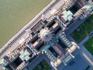 Vue aérienne panoramique de la ville capitale Budapest avec parlement hongrois Országház...