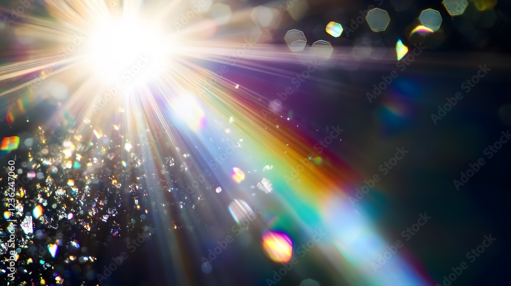 Leinwandbilder dazzling cosmic light burst radiating shimmering ethereal energy and vibrant prismatic illusion crea